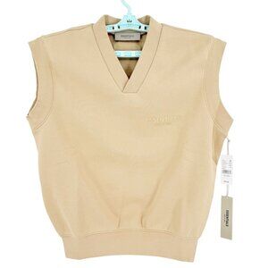 Essentials Fear Of God Unisex Sand V-Neck Sleeveless Vest Sweatshirt Size XS NWT